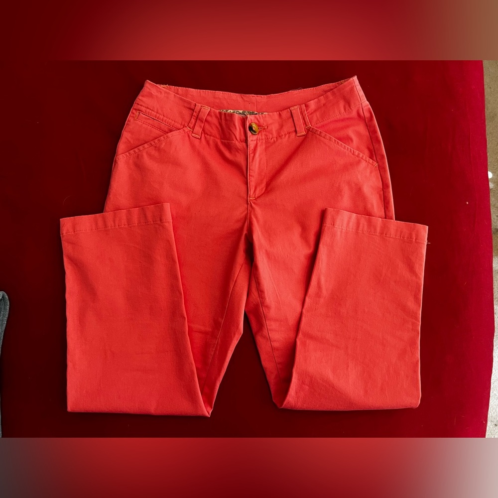 Coral color jeans